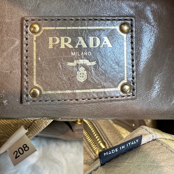 💯 Authentic Prada  Two-way Leather Tote Bag🍀 - Picture 12 of 17
